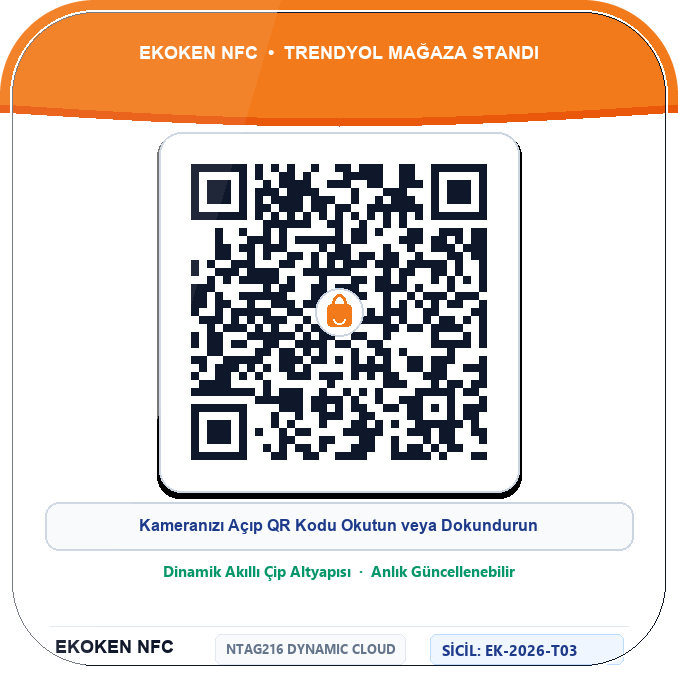 Trendyol Mağaza NFC Standı Arka Yüz (QR & Sicil No)